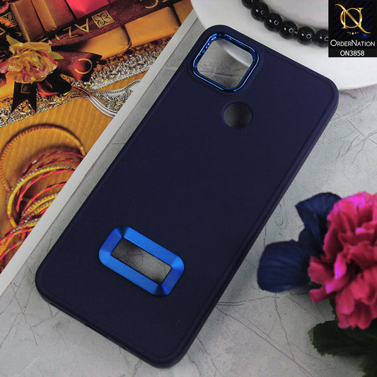 Xiaomi Redmi 9C Cover - Blue - New Soft Silicone Electroplating Camera Ring Chrome Logo Hole Case