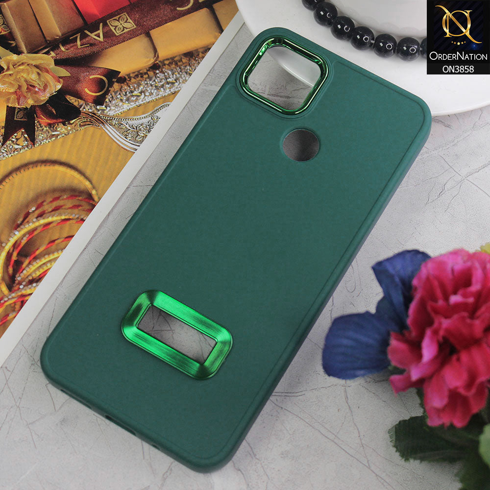 Xiaomi Redmi 9C Cover - Green - New Soft Silicone Electroplating Camera Ring Chrome Logo Hole Case