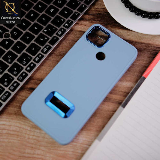 Xiaomi Redmi 10A Cover - Stone Blue -  New Soft Silicone Electroplating Camera Ring Chrome Logo Hole Case