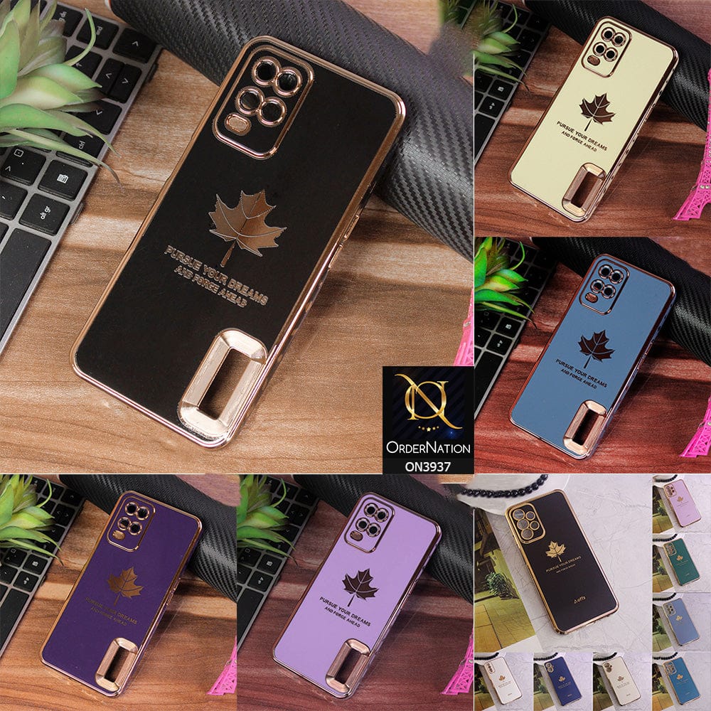 Electroplated Maple Leaf Design Luxury Cute Phone Cases for iPhone