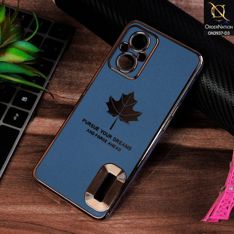 Oppo F21 Pro 5G Cover - Design 3 - New Electroplating Borders Maple Leaf Chrome logo Hole Camera Protective Soft Silicone Case