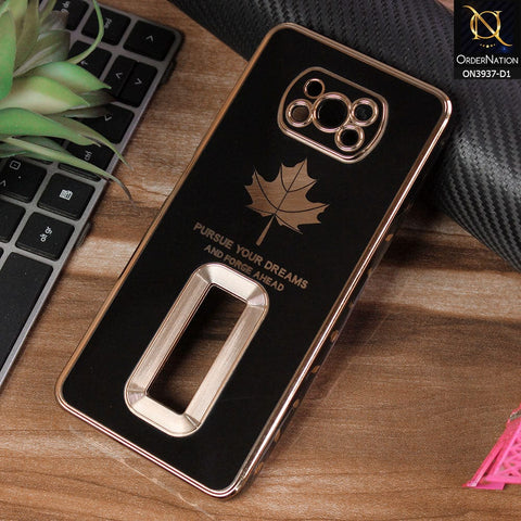 Xiaomi Poco X3  Cover - Design 1 - New Electroplating Borders Maple Leaf Chrome logo Hole Camera Protective Soft Silicone Case