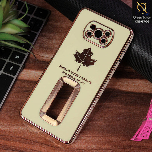 Xiaomi Poco X3 Pro  Cover - Design 2 - New Electroplating Borders Maple Leaf Chrome logo Hole Camera Protective Soft Silicone Case