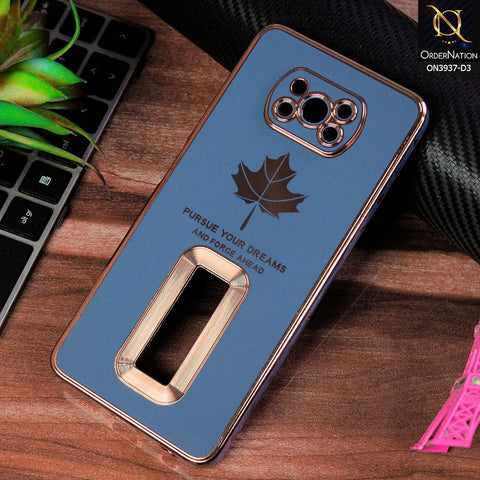 Xiaomi Poco X3  Cover - Design 3 - New Electroplating Borders Maple Leaf Chrome logo Hole Camera Protective Soft Silicone Case