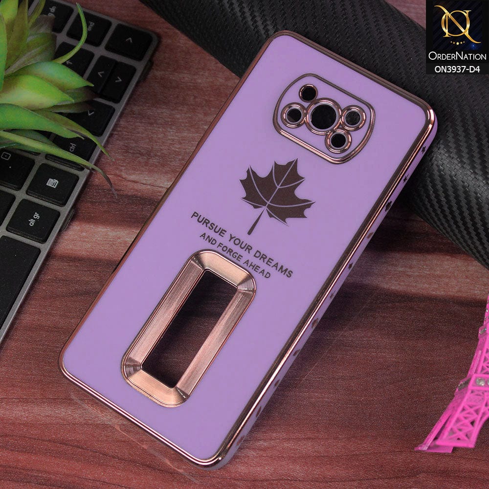 Xiaomi Poco X3  Cover - Design 2 - New Electroplating Borders Maple Leaf Chrome logo Hole Camera Protective Soft Silicone Case