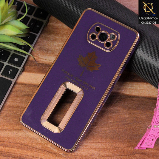 Xiaomi Poco X3  Cover - Design 5 - New Electroplating Borders Maple Leaf Chrome logo Hole Camera Protective Soft Silicone Case