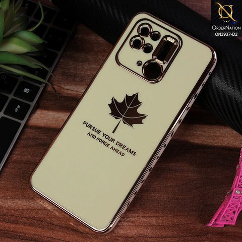 Xiaomi Redmi 10C Cover - Design 2 - New Electroplating Borders Maple Leaf Chrome logo Hole Camera Protective Soft Silicone Case