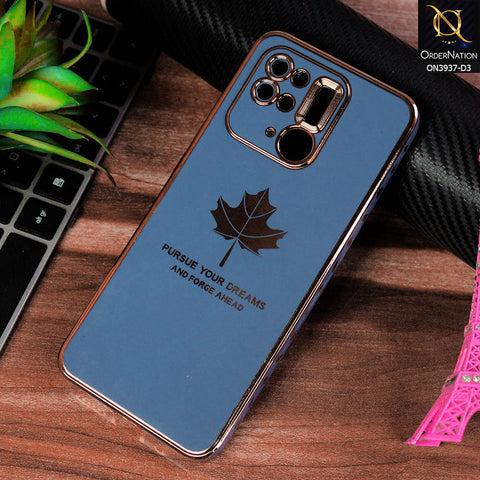 Xiaomi Redmi 10C Cover - Design 3 - New Electroplating Borders Maple Leaf Chrome logo Hole Camera Protective Soft Silicone Case2