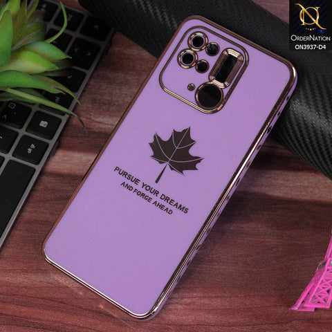 Xiaomi Redmi 10C Cover - Design 4 - New Electroplating Borders Maple Leaf Chrome logo Hole Camera Protective Soft Silicone Case