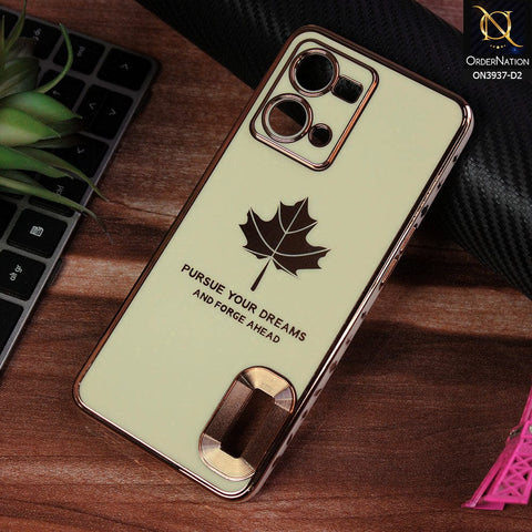 Oppo Reno 7 4G Cover - Design 2 - New Electroplating Borders Maple Leaf Chrome logo Hole Camera Protective Soft Silicone Case