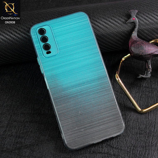 Vivo Y12s Cover - Design 7 - New Rainbow Style Soft Silicone Borders Clear Back Case With Electroplating Camera Ring