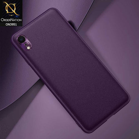 iPhone XR Cover - Purple - ONation Classy Leather Series - Minimalistic Classic Textured Pu Leather With Attractive Metallic Camera Protection Soft Borders Case