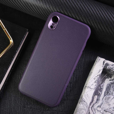 iPhone XR Cover - Purple - ONation Classy Leather Series - Minimalistic Classic Textured Pu Leather With Attractive Metallic Camera Protection Soft Borders Case