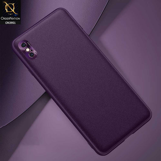 iPhone XS Max Cover - Purple - ONation Classy Leather Series - Minimalistic Classic Textured Pu Leather With Attractive Metallic Camera Protection Soft Borders Case