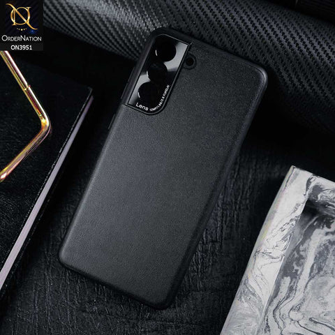 Samsung Galaxy S21 FE 5G Cover - Black - ONation Classy Leather Series - Minimalistic Classic Textured Pu Leather With Attractive Metallic Camera Protection Soft Borders Case