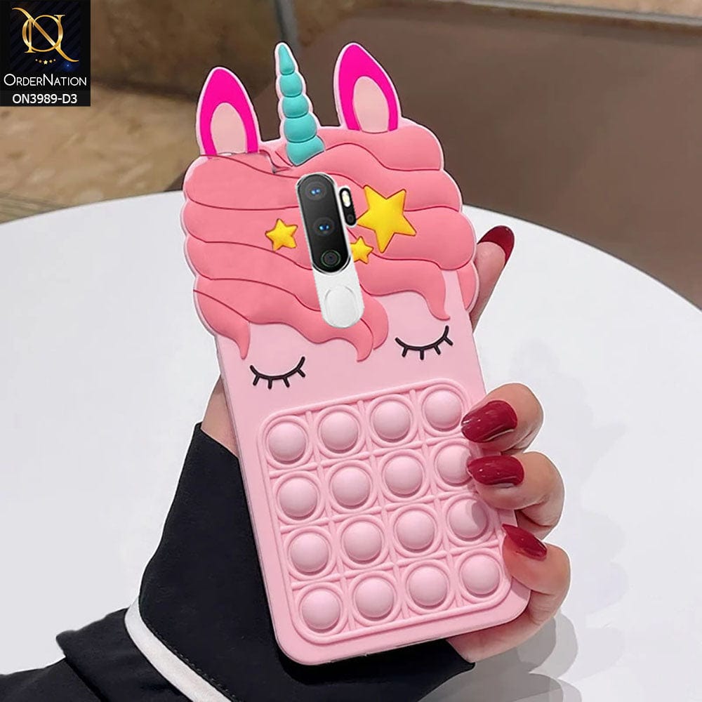 Oppo A9 2020 Cover - Design 3 - 3D Cute Cartoon POP It Bubble Relieve Stress Soft Case