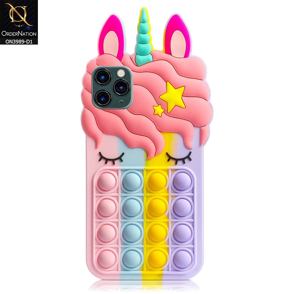 iPhone 11 Pro Cover - Design 1 - 3D Cute Cartoon POP It Bubble Relieve Stress Soft Case