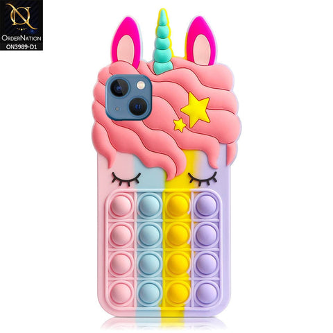 iPhone 13 Cover - Design 1 - 3D Cute Cartoon POP It Bubble Relieve Stress Soft Case