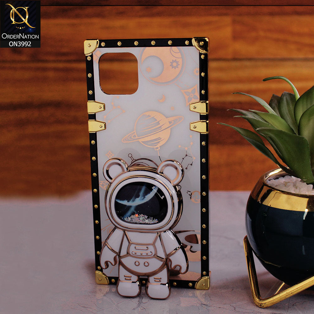Oppo A16e - White - New Luxury Space Case With Astronode Cute Folding Stand Holder Case
