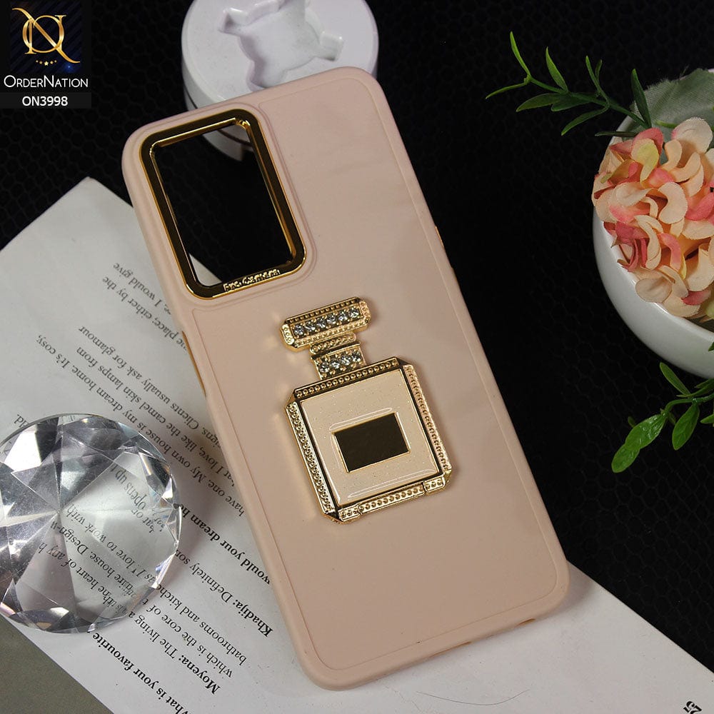 Oppo A57 4G 2022 Cover - Skin - New Electroplating Camera Ring  Soft Silicon Case With Shiny Rime Stones Mobile Stand