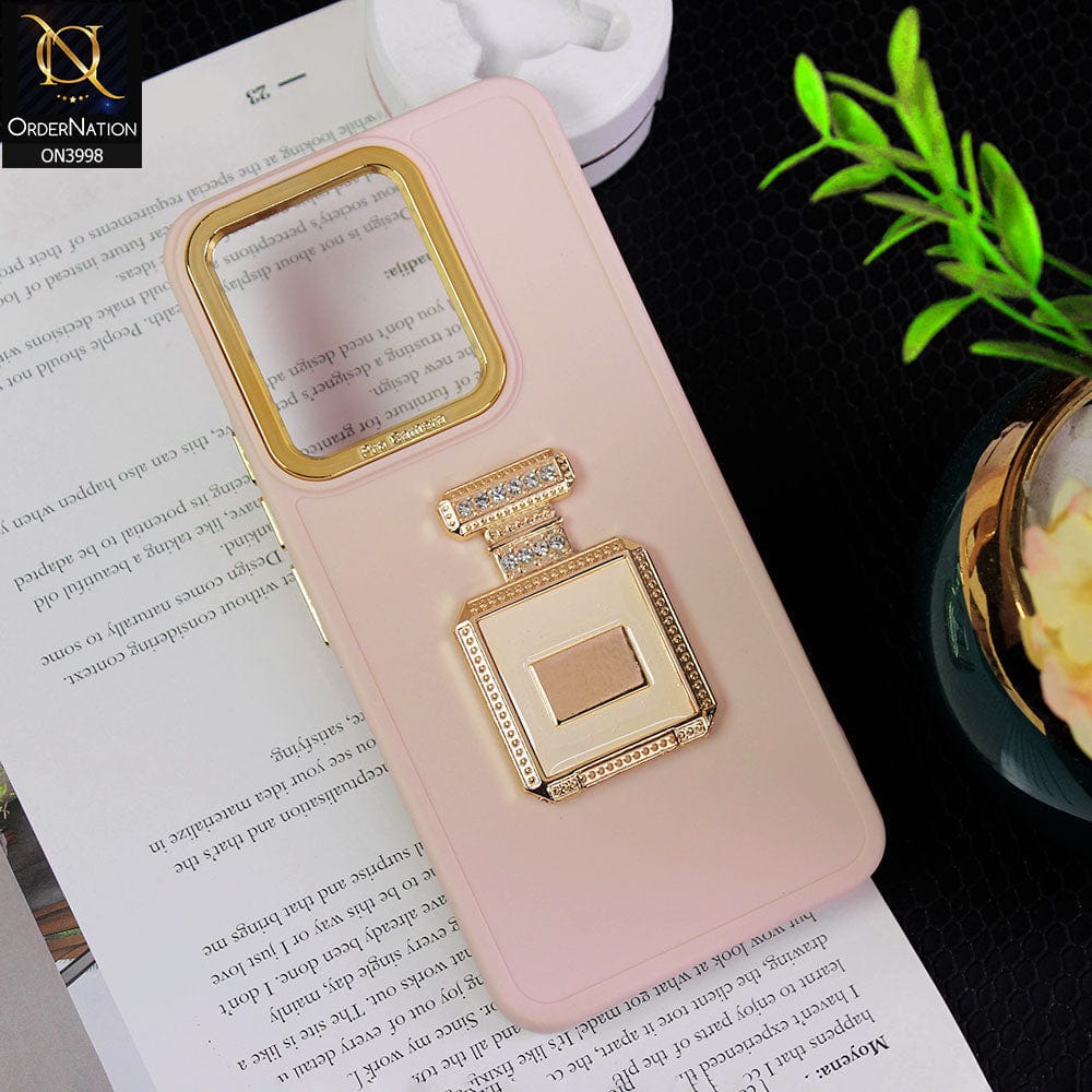 Vivo Y35 Cover - Skin - New Electroplating Camera Ring  Soft Silicon Case With Shiny Rime Stones Mobile Stand