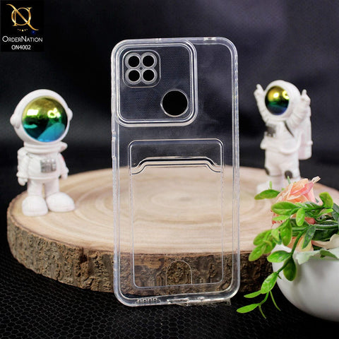 Xiaomi Redmi 9C Cover - Transparent - Soft 4D Design Smart Pocket Card Holder Transparent Clear Soft Case