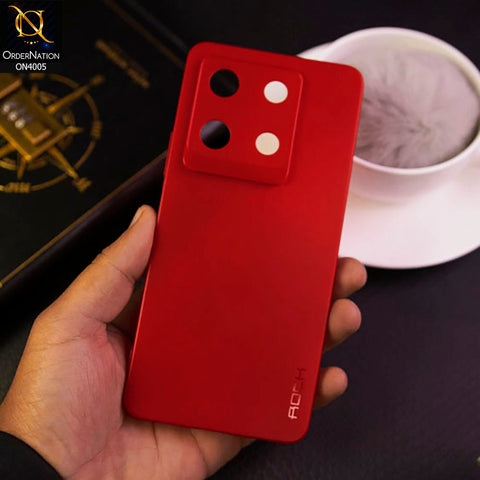 Infinix Note 30 Pro - Red - New Hybrid Rock Soft Silicon Case With Shiny Camera Ring