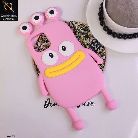 iPhone 12 Pro Max Cover - Pink - 3D Cartoon Big Eyes Sausage Mouth Protective Soft Silicone Back Cover Case