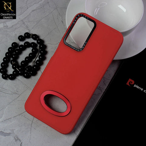 Samsung Galaxy A32 Cover - Red - New Soft Silicon Fashion Case With Fancy Camera Ring & Logo Hole