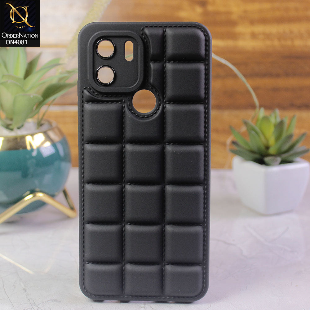 Xiaomi Redmi A2 Plus Cover - Black - New Gird Line Pattern Soft Silicone Fashion Case