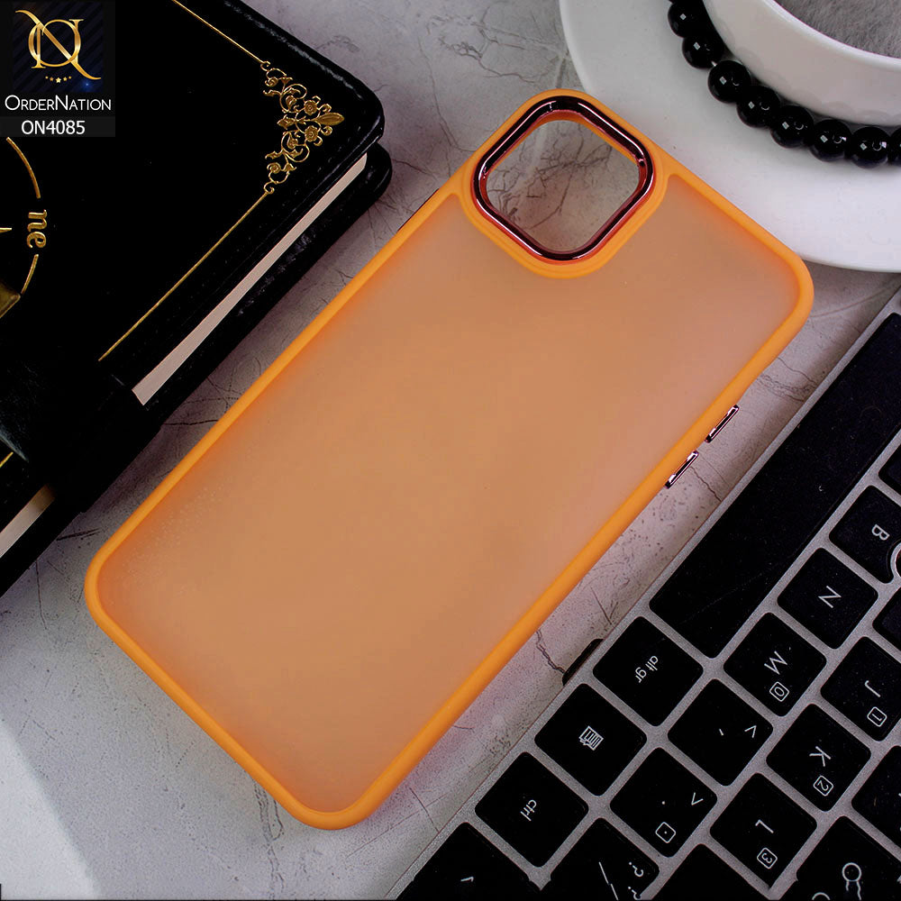 iPhone 11 Pro Max Cover - Orange - Pc + Tpu Anti Scratch Space II Collection With Fancy Camera Ring Soft Case