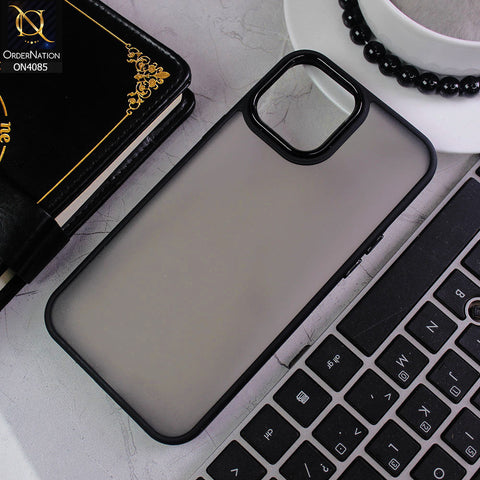 iPhone 12 Pro Max Cover - Black - Pc + Tpu Anti Scratch Space II Collection With Fancy Camera Ring Soft Case