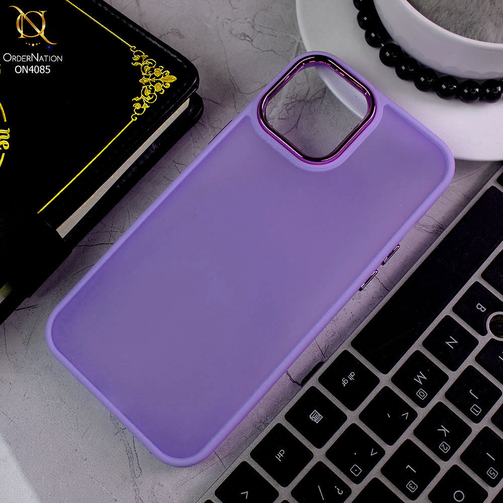 iPhone 12 Pro Max Cover - Light Purple - Pc + Tpu Anti Scratch Space II Collection With Fancy Camera Ring Soft Case