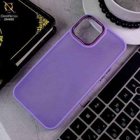 iPhone 12 Pro Max Cover - Light Purple - Pc + Tpu Anti Scratch Space II Collection With Fancy Camera Ring Soft Case