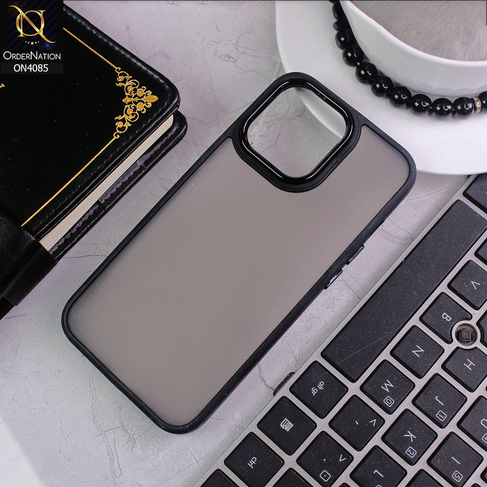 iPhone 14 Pro Cover - Black - Pc + Tpu Anti Scratch Space II Collection With Fancy Camera Ring Soft Case