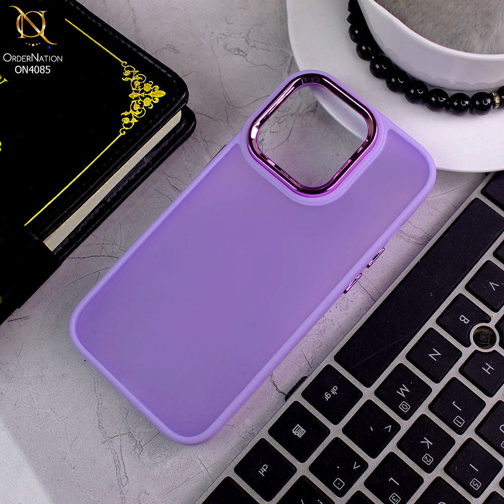 iPhone 14 Pro Cover - Light Purple - Pc + Tpu Anti Scratch Space II Collection With Fancy Camera Ring Soft Case