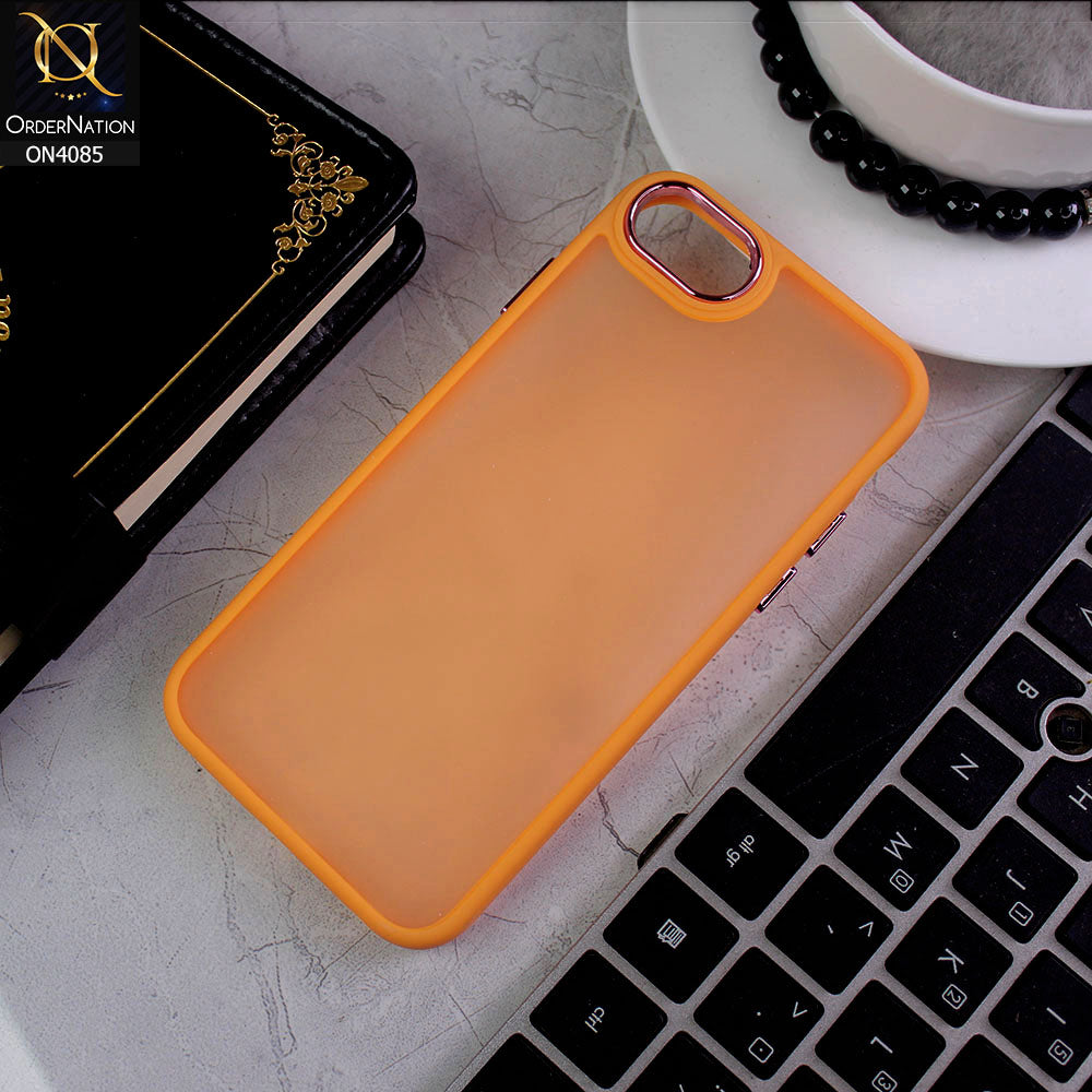 iPhone SE 2020 Cover - Orange - Pc + Tpu Anti Scratch Space II Collection With Fancy Camera Ring Soft Case