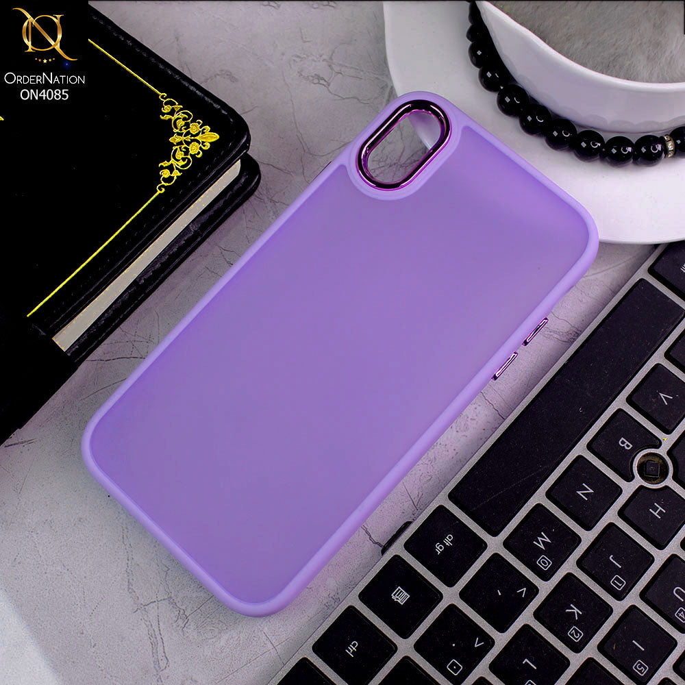 iPhone XR Cover - Light Purple - Pc + Tpu Anti Scratch Space II Collection With Fancy Camera Ring Soft Case