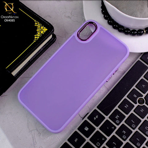 iPhone XR Cover - Light Purple - Pc + Tpu Anti Scratch Space II Collection With Fancy Camera Ring Soft Case