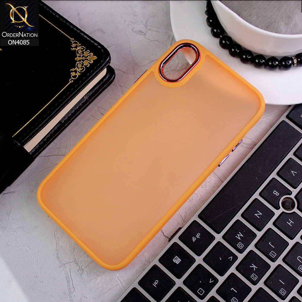 iPhone XR Cover - Orange - Pc + Tpu Anti Scratch Space II Collection With Fancy Camera Ring Soft Case