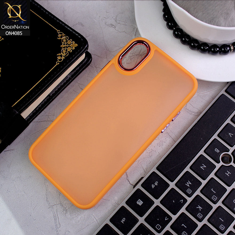 iPhone XS / X Cover - Orange - Pc + Tpu Anti Scratch Space II Collection With Fancy Camera Ring Soft Case