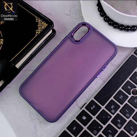 iPhone XS / X Cover - Purple - Pc + Tpu Anti Scratch Space II Collection With Fancy Camera Ring Soft Case