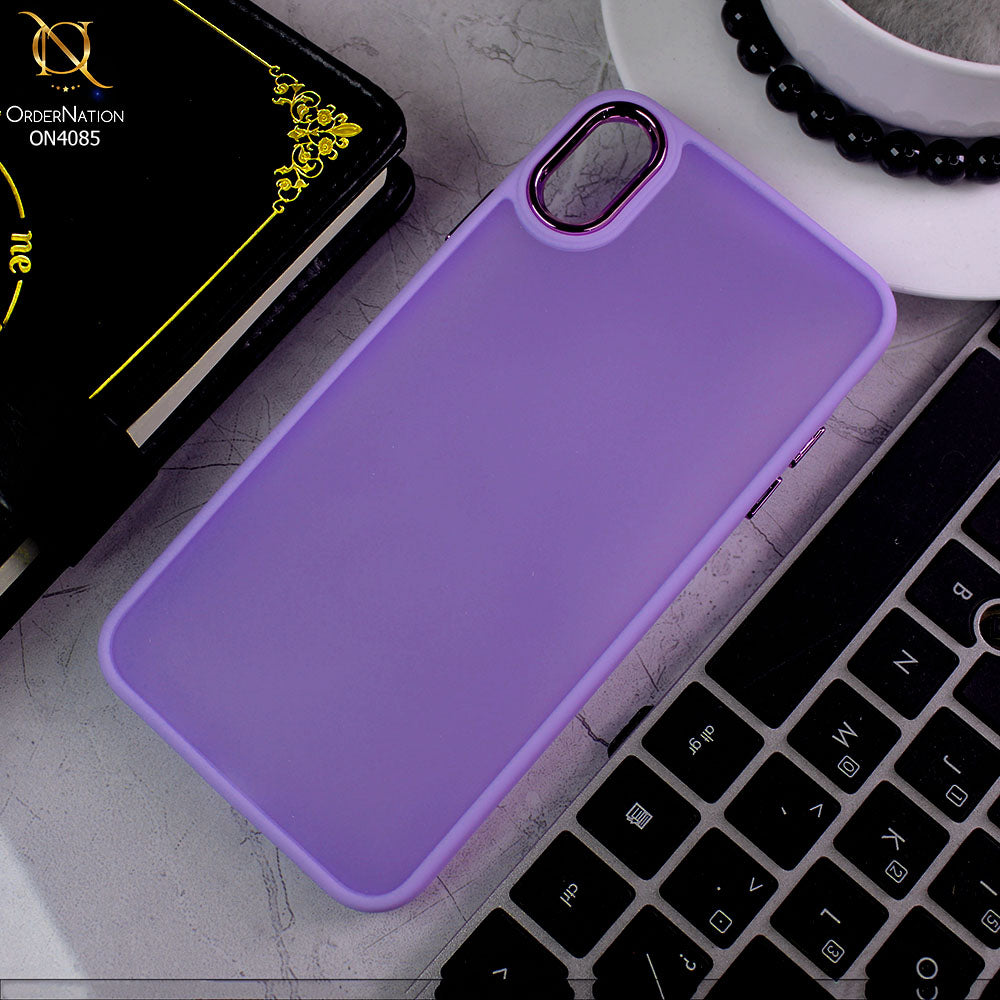 iPhone XS Max Cover - Light Purple - Pc + Tpu Anti Scratch Space II Collection With Fancy Camera Ring Soft Case