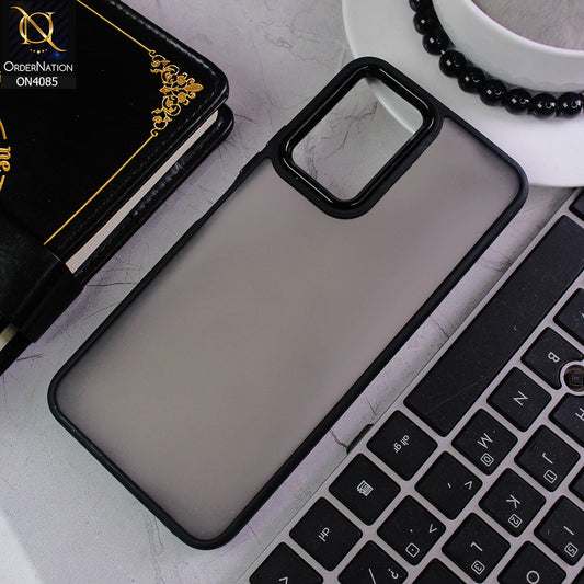 Vivo Y33t Cover - Black - Pc + Tpu Anti Scratch Space II Collection With Fancy Camera Ring Soft Case