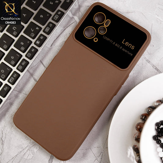 Oppo A76 - Brown - Glass Lense Ultra Camera Protection Soft Silicon Case