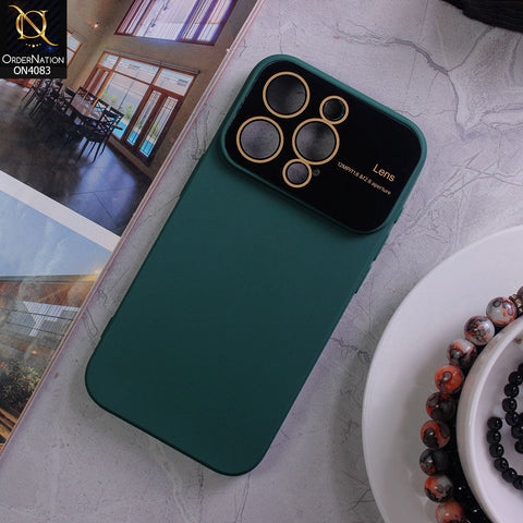 iPhone 15 Pro Cover - Green - Glass Lense Ultra Camera Protection Soft Silicon Case