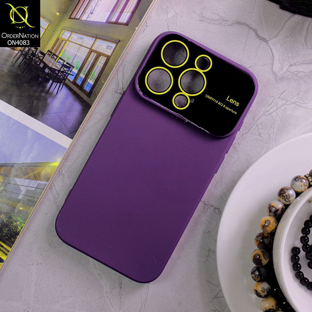 iPhone 15 Pro Cover - Purple - Glass Lense Ultra Camera Protection Soft Silicon Case