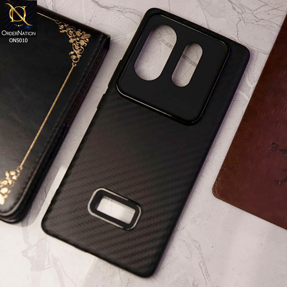 Infinix Zero 30 Cover - Black - New Carbon Fiber Ultra Thin Matte Soft Case With Logo Hole