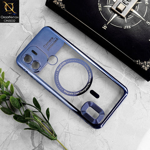 Xiaomi Redmi A2 Plus Cover - Sierra Blue - New Electroplating Color Borders Camera Protection Magsafe Design Soft Transparent Case With Logo Hole