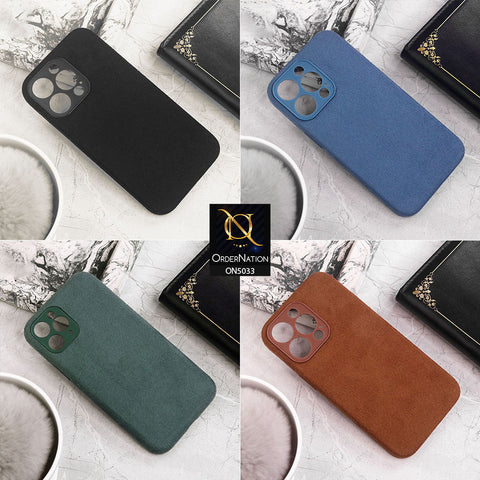 iPhone 11 Cover - Blue - New Suede Leather Textured PC Protective Case